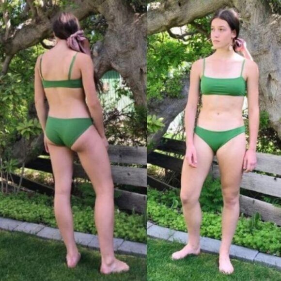 Mara Hoffman Zoa Bikini Bottoms in Savana Green - Picture 2 of 6